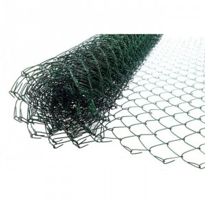 Плетена оградна мрежа с PVC покритие 1.5x10 м. , отвори 5х5 см. , ф 1.8 мм.