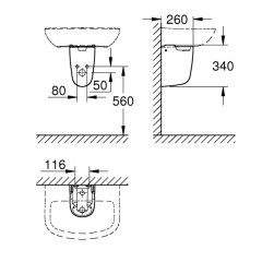 Semi-console for sink Bau Ceramic 39426000