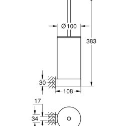 Toilet brush holder Selection 41076AL0 graphite