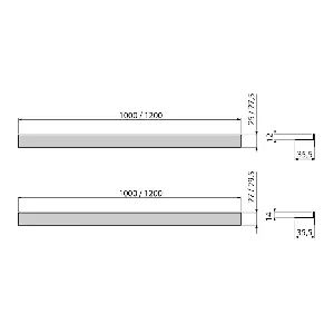 Преход за наклон за душ пространство неръждаема стомана/мат , 1200 мм , двустранна