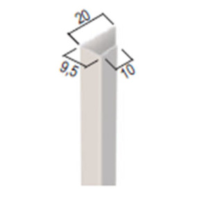  End profile for plasterboard PVC 9.5 mm., 3.0 m
