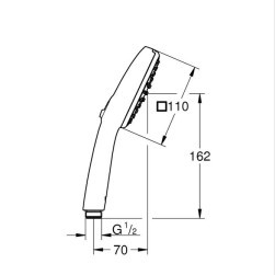 Hand shower with 2 jets 269022433 Tempesta Cube 110