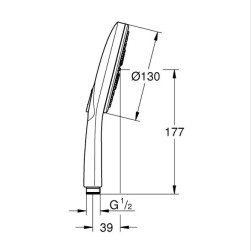 Hand shower with 3 jets 26574GL0 Rainshower SmartActive 130