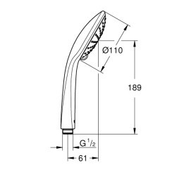 Hand shower with 2 jets Euphoria 110 , 27238000