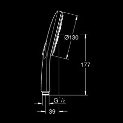 Ръчен душ с 3 струи Rainshower SmartActive 130 , 22127KF0