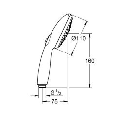 Hand shower with 3 jets Tempesta 110 , 28419003