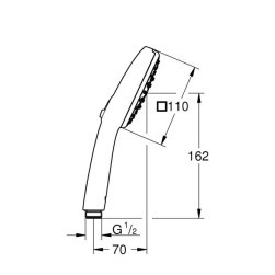 Ръчен душ с 3 струи Tempesta Cube 110 , 27574003