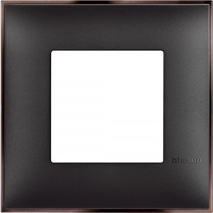Рамка 2 модула Legrand BTICINO Classia R4802BH , черно с никел