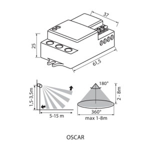 Сензор за движение OSCAR MW18-IN , бял
