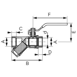  Ball valve with filter , 1