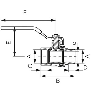 Ball valve with flat handle М-Ж , 1 1/4