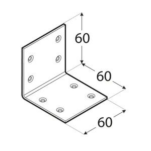 Широка ъглова планка с цинково покритие KSO 3 , 60x60x60x2,0 mm.