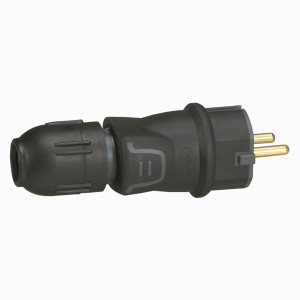 Plug Legrand 50340 , 2P+T 16A 250V , IP44 , black