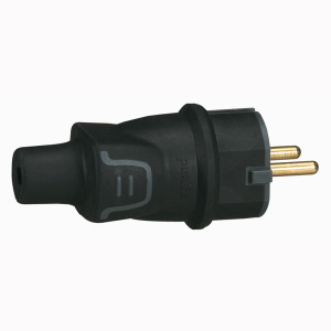 Plug Legrand 50342 , 2P+T 16A 250V , IP44 , black