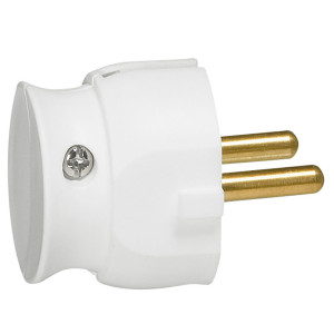 Plug without grounding Legrand 50183 , 16A , with cable at 90°, white