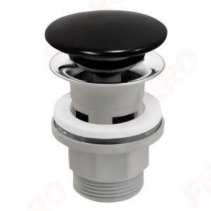 Siphon Click-clack G5/4 for washbasin with overflow, black ceramic plug, blister