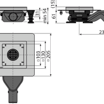 Сифон подов със странично оттичане APV110 , Ф40/130х130 мм.