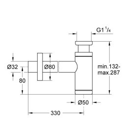 Sink siphon 29509KF0 , 1 1/4