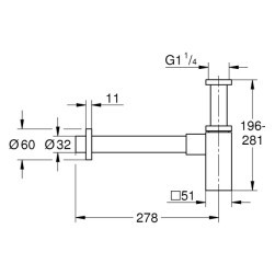 Sink siphon Eurocube 40564000 , 1 1/4