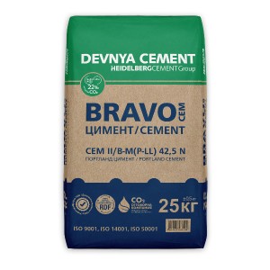 Смесен цимент BRAVO CEM II/B-M (P-LL) 42,5 N , 25 кг.