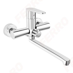 Wall-mounted basin mixer with ceramic shower switch Algeo