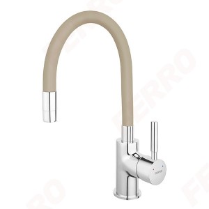 Sink mixer Zumba, with elastic spout, beige