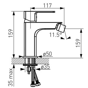 Standing bidet mixer Alba VerdeLine