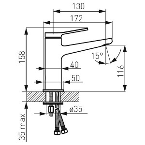 Faucet standing for a washbasin Stratos