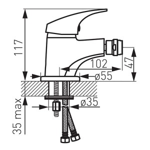 Bidet faucet, standing FERRO ONE