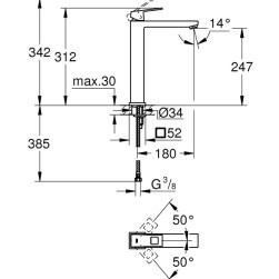 Tall sink faucet Eurocube , XL size