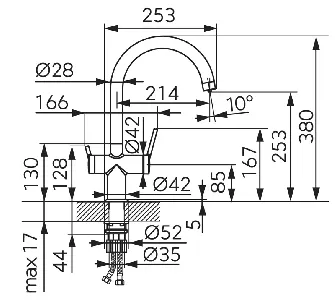 Смесител за мивка за филтрирана вода FILTRATA BFT41 хром