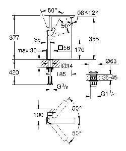 Смесител за умивалник Allure 23403DL1 , XL размер