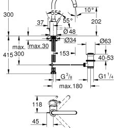 Смесител за умивалник Concetto 32629002 , L-размер