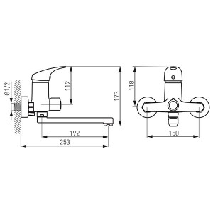 Wall-mounted basin mixer FERRO ONE