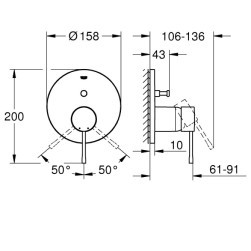 Mixer with 2-speed switch Essence 24167KF1