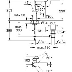 Mixer tap for washbasins Allure 32146GN1 , 1/2