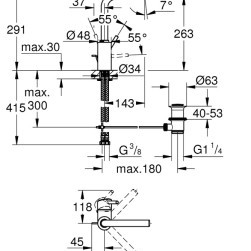 Mixer tap for washbasins Concetto 1/2