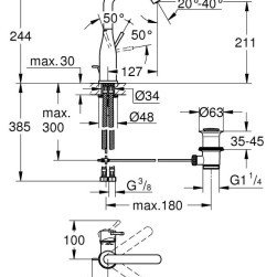 Mixer tap for washbasins Essence 1/2