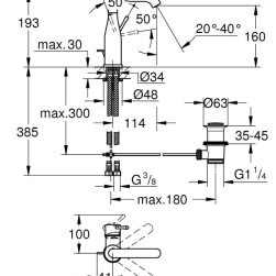 Mixer tap for washbasins Essence 1/2