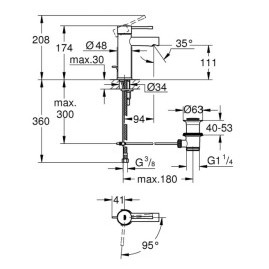 Mixer tap for washbasins Essence 1/2