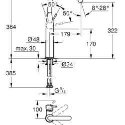 Mixer tap for washbasins Essence 1/2