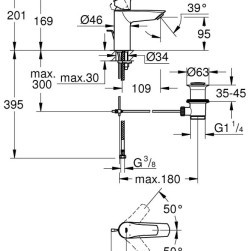 Смесител за умивалник Eurosmart 23456003 , 1/2