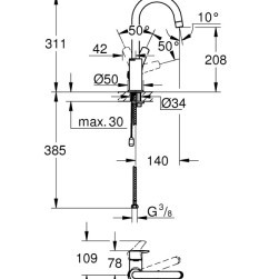 Смесител за умивалник Eurosmart 23743003 , 1/2