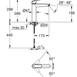 Mixer tap for washbasins Eurosmart OHM XL