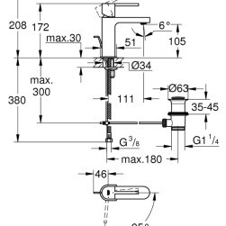 Смесител за умивалник Grohe Plus 1/2