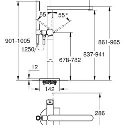 Смесител за вана подов Grohe Plus 1/2