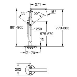 Floor-standing bathtub mixer Lineare 1/2