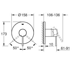 Built-in shower mixer Essence 24168KF1