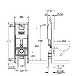 Built-in toilet unit Rapid SL 38675001 , 1.13 м. , 0.42 м.