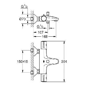 Термостатен смесител за вана/душ Grohtherm 800 , 34464001